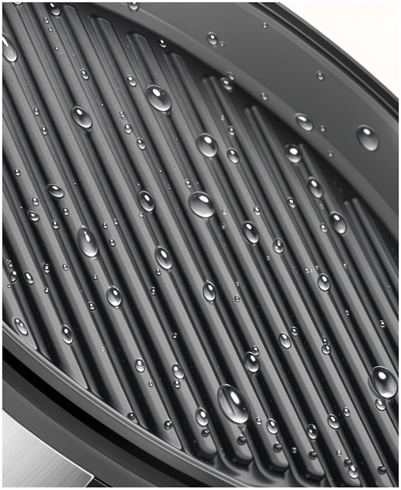 Elite Cuisine 12-Inch Stainless Steel Deluxe Indoor Grill with Tempered Glass Lid