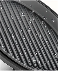 Elite Cuisine 12-Inch Stainless Steel Deluxe Indoor Grill with Tempered Glass Lid