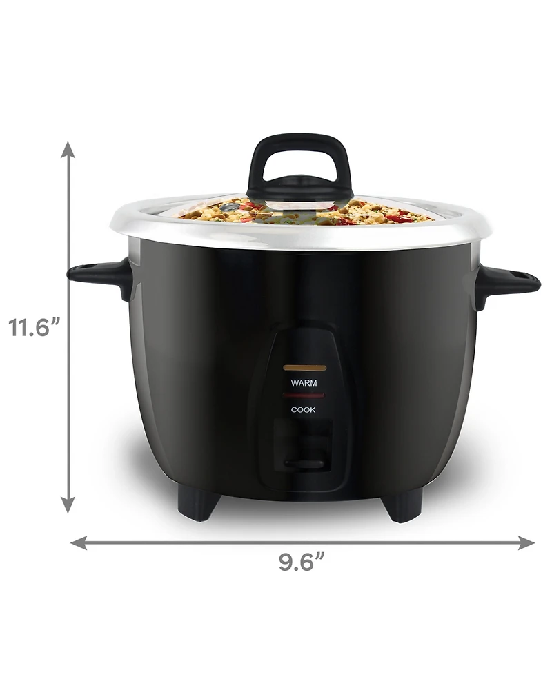 Elite Cuisine 10-Cup Rice Cooker with Stainless-Steel Inner Pot