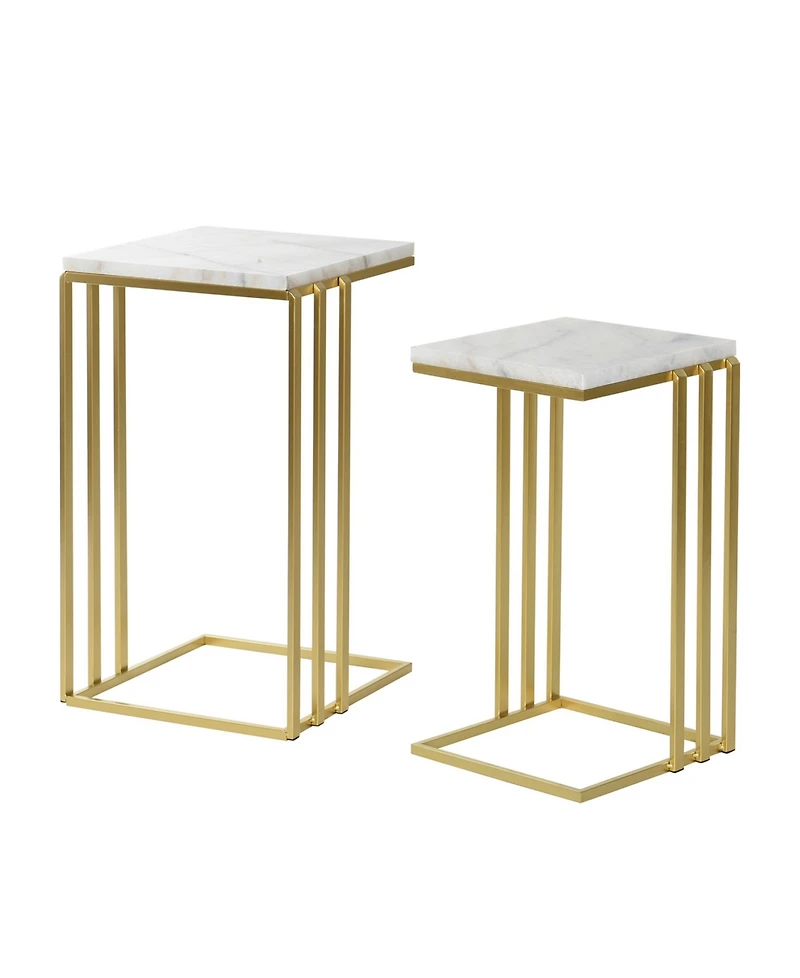 StyleCraft Home Collection 2-Pc. Marble Angie Glam Table