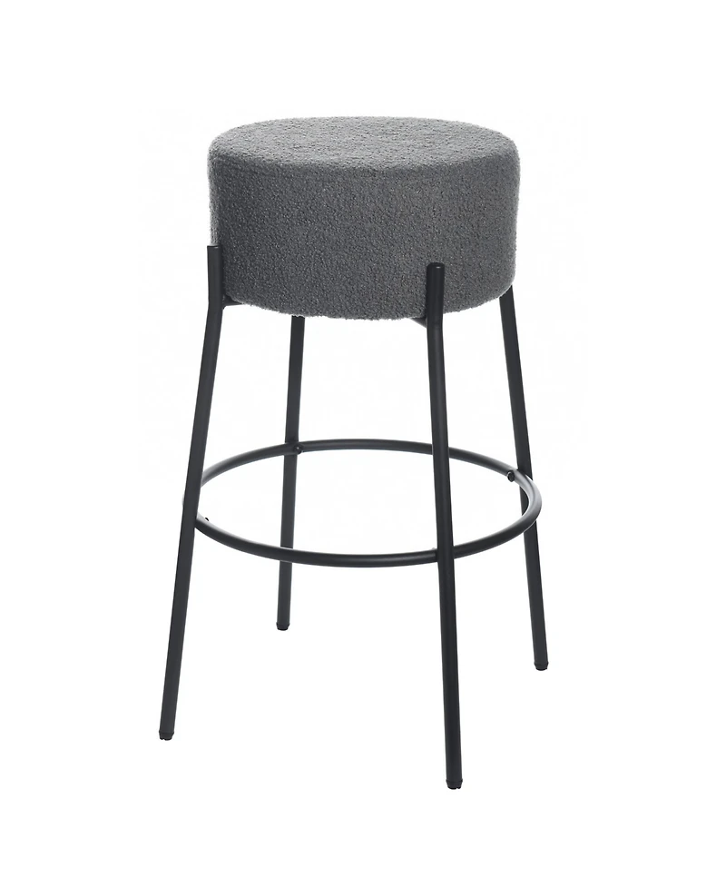 StyleCraft Home Collection 29" Soloist Boucle Upholstered Minimalist Bar Stool