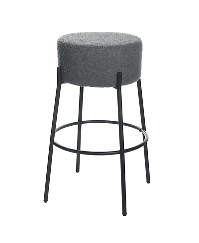 StyleCraft Home Collection 29" Soloist Boucle Upholstered Minimalist Bar Stool