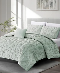 Rachel Roy Jacquard Puckered Botanical 3-Pc. Comforter Set, Twin