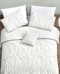 Rachel Roy Jacquard Puckered Botanical 3-Pc. Comforter Set, Twin