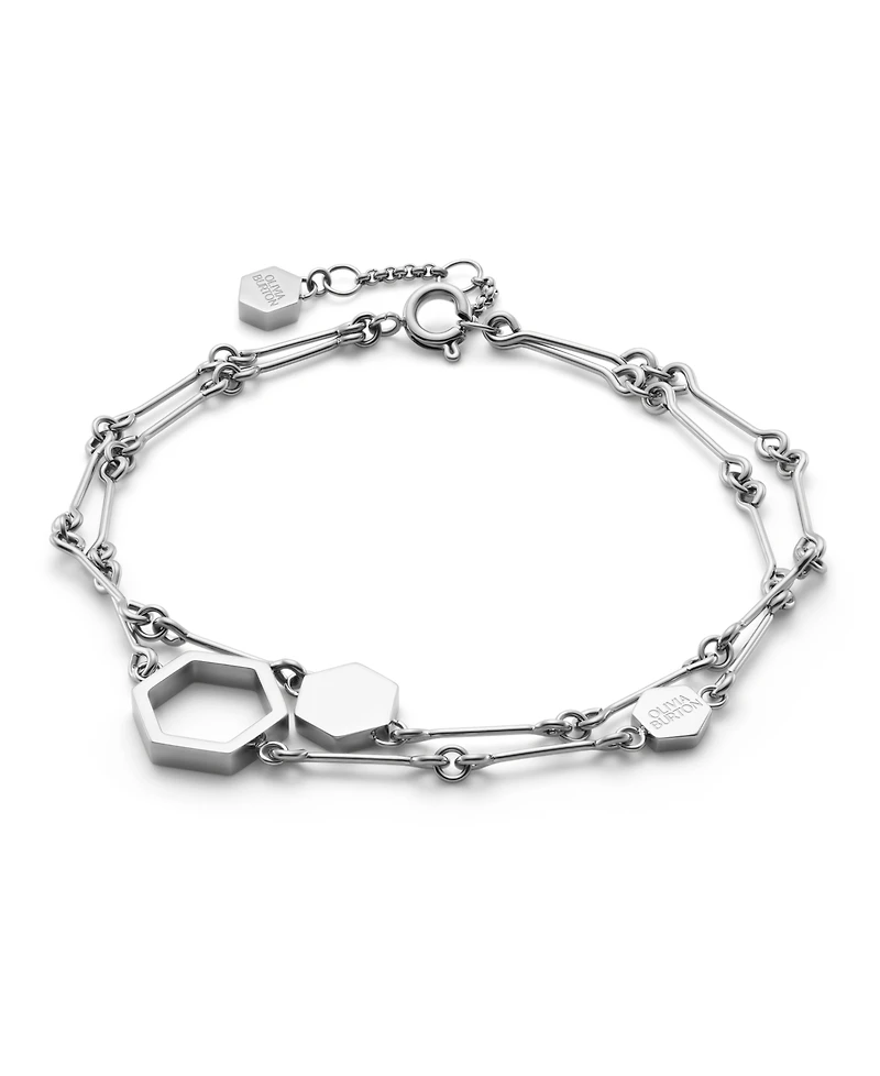 Olivia Burton Honeycomb Classic Silver Tone Bracelet