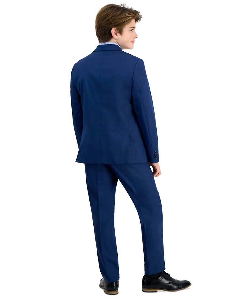 B By Brooks Brothers Navy Sharkskin Suit Jacket, Big Boys