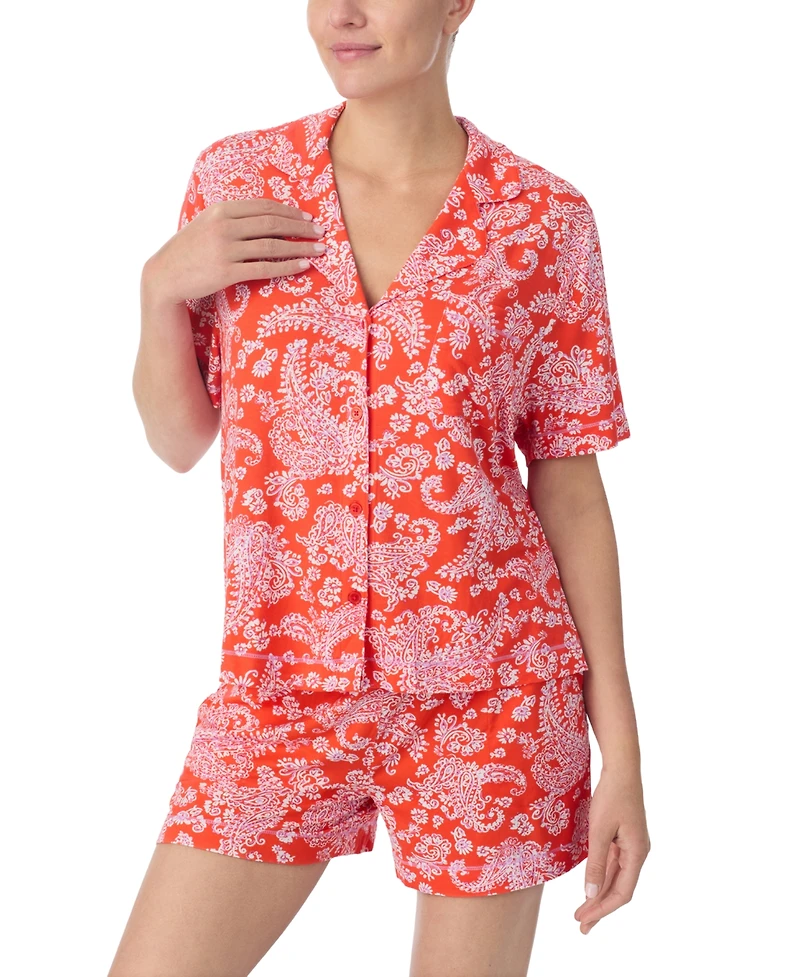 Sanctuary Women's Short-Sleeve Shirt & Boxer Pj Set