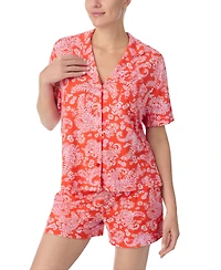 Sanctuary Women's Short-Sleeve Shirt & Boxer Pj Set