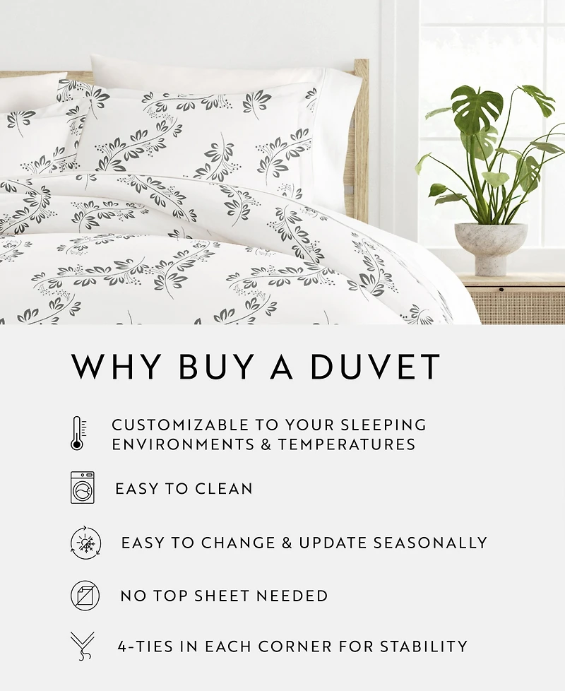 ienjoy Home Tranquil Sleep Patterned Duvet Cover Set, Twin/Twin Xl