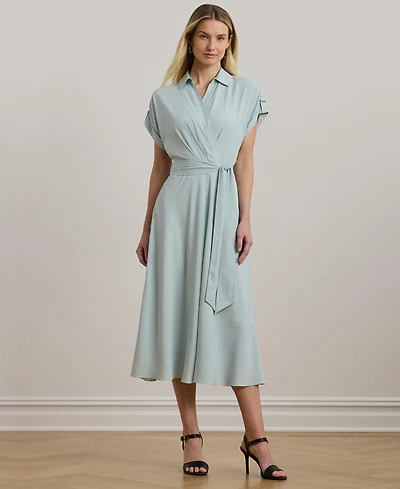 Lauren Ralph Women's Floral Belted Crepe Dress