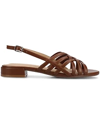 Journee Collection Women's Cassandra Woven Slingback Flat Sandals