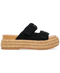 Dolce Vita Women's Witny Double-Buckle Raffia Platform Footbed Sandals