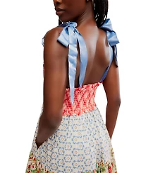 Free People Women's Bluebell Cotton Mixed-Print Tiered Maxi Dress