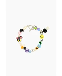 Ceramic Bracelet With Glass Mushroom Pendant 8.0″