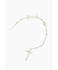 Pearl Braid In Jewelry With Cross Charm 10.2