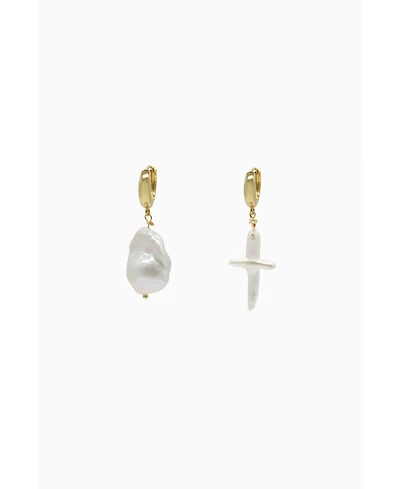 Irregular Pearls Gold Earrings