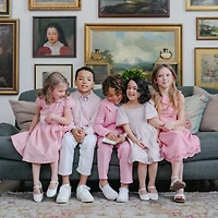 Hope & Henry Toddler Girls Short Sleeve Sateen Dress with Peter Pan Collar