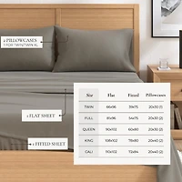 Linery & Co. Turkish Cotton Double-Brushed Solid Color Flannel Bed Sheet Set