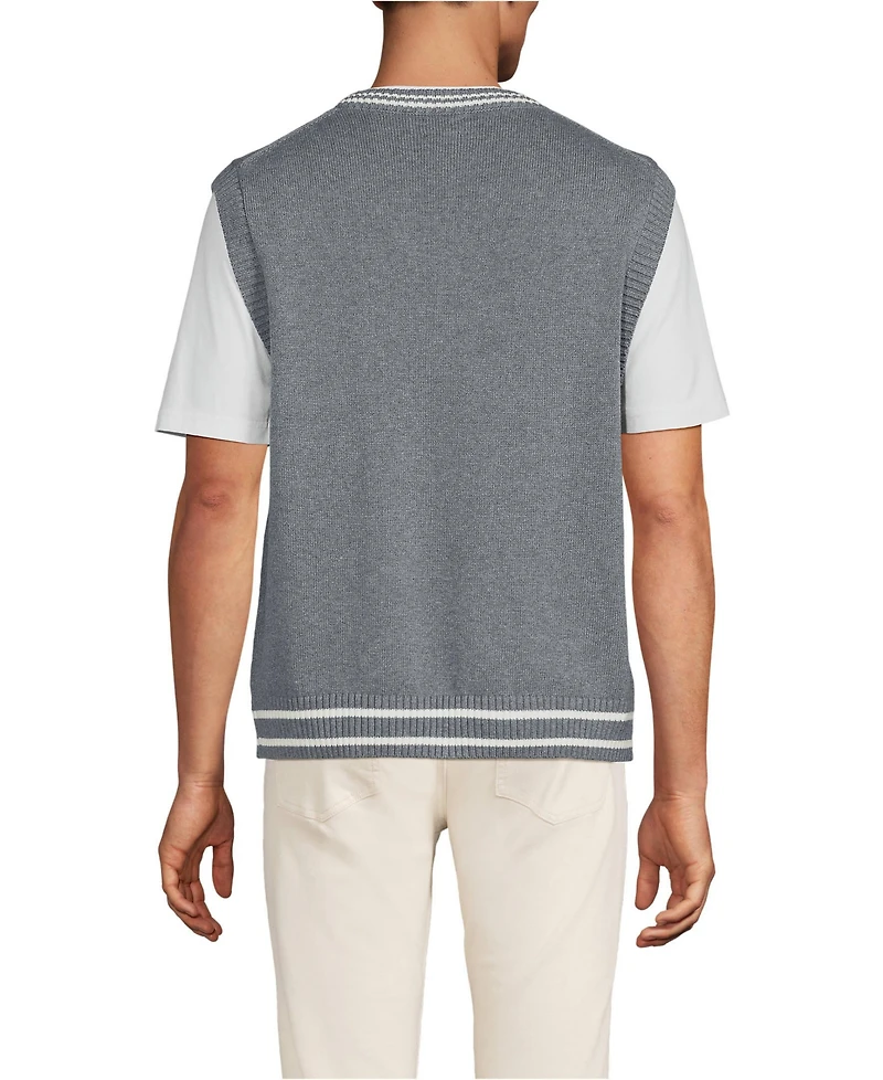Lands' End Men's Cotton Drifter Sweater Vest
