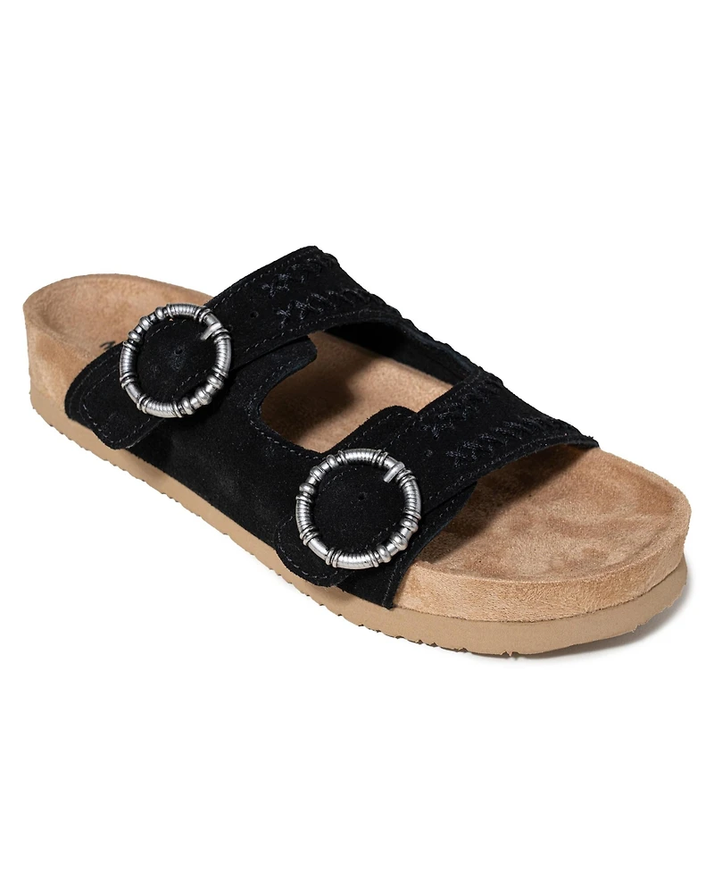 Minnetonka Women's Georgine Classic Suede Buckle Slide Sandals
