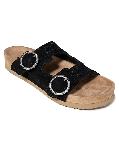 Minnetonka Women's Georgine Classic Suede Buckle Slide Sandals