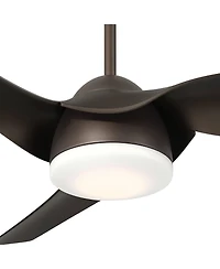Casa Vieja 54" Sierra Modern Indoor Outdoor Ceiling Fan 3 Blade Led Light Remote Control Emperial Bronze Finish Bedroom Damp Rated