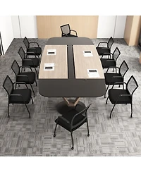 2-Piece Office Guest Chairs on Wheels with Armrests Comfortable and Mobile Seating for Reception or Conference Rooms