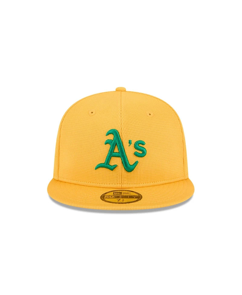 New Era Men's Yellow Athletics 2025 Spring Training 59FIFTY Fitted Hat