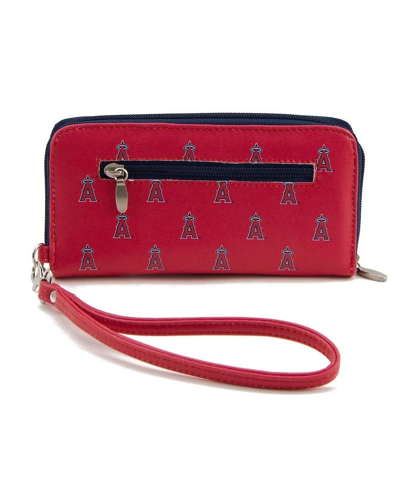 Eagles Wings Women's Los Angeles Angels Zip-Around Wristlet Wallet