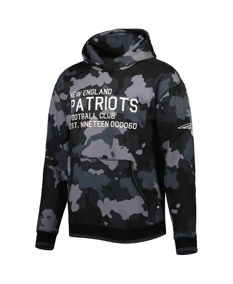 The Wild Collective Men's Black New England Patriots Camo Pullover Hoodie