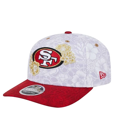 New Era Men's White/Scarlet San Francisco 49ers Aapi Apex Collection Floral 9SEVENTY Stretch-Snap Hat