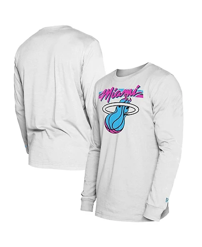 New Era Men's White Miami Heat 2024/25 City Edition Long Sleeve T-Shirt