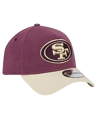 New Era Men's Maroon/Tan San Francisco 49ers Moleskin A-Frame 9FORTY Adjustable Hat