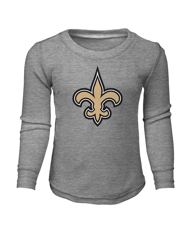 Outerstuff Big Boys and Girls New Orleans Saints Long Sleeve T-Shirt Pants Sleep Set