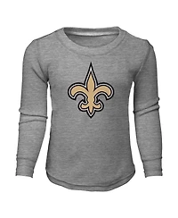 Outerstuff Big Boys and Girls New Orleans Saints Long Sleeve T-Shirt Pants Sleep Set