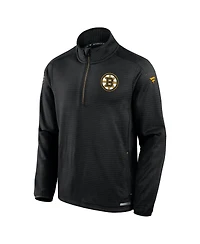 Fanatics Men's Black Boston Bruins Big Tall Authentic Pro Quarter-Zip Sweatshirt