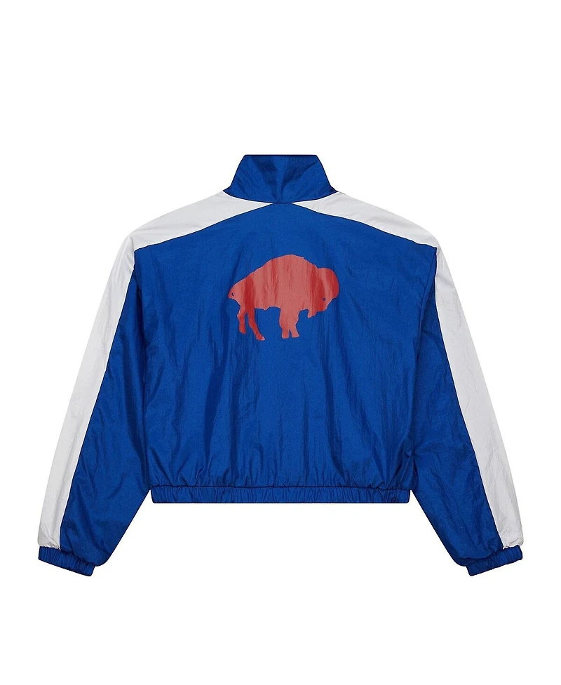 Mitchell & Ness Women's Royal Buffalo Bills Nylon Cropped Full-Zip Jacket