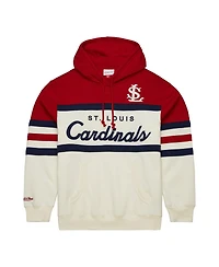 Mitchell & Ness Men's Cream/Scarlet St. Louis Cardinals Head Coach Pullover Hoodie
