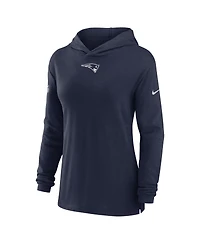 Nike Women's Navy New England Patriots Sideline Performance Long Sleeve Hoodie T-Shirt