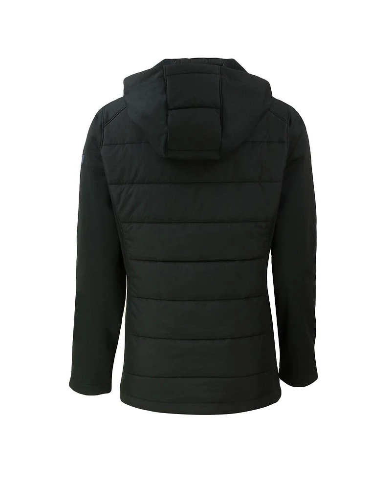 Cutter & Buck Women's Black Philadelphia Eagles Evoke Hybrid Eco Softshell Full-Zip Hoodie Jacket