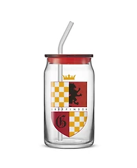 JoyJolt Harry Potter House Crests Tumbler Glasses with Lids, Set of 4