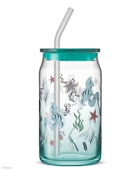JoyJolt Disney Princess Icon Tumbler Glasses with Lids, Set of 4