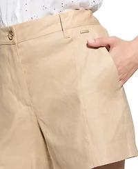 Guess Women's Isabeau Linen-Blend High-Rise Shorts