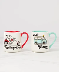 Lenox Peanuts Feelin' Groovy & Feeling Free Mugs, Set of 2