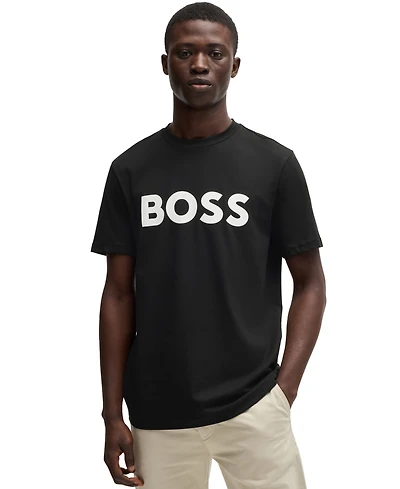 Boss by Hugo Men's Rubber-Logo Regular-Fit T-Shirt