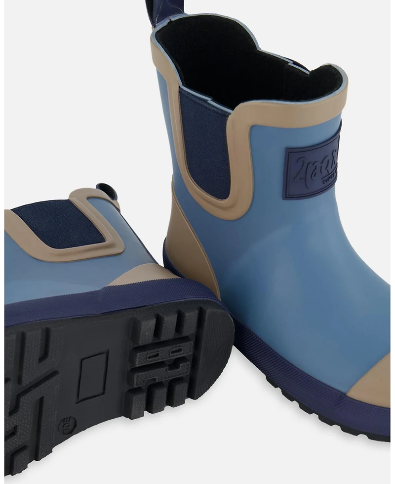 Deux par Deux Big Boys Short Rain Boots Blue - Toddler|Child