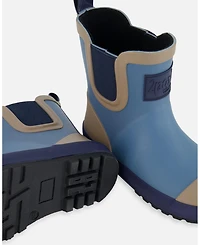 Deux par Deux Big Boys Short Rain Boots Blue - Toddler|Child