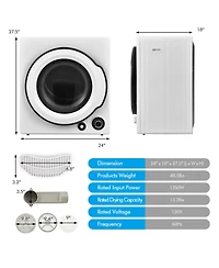 Compact Electric Tumble Laundry Dryer with Stainless Steel Tub