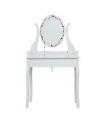 10 Dimmable Lights Vanity Table Set with Lighted Mirror and Cushioned Stool