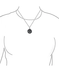 Bling Jewelry Virgo Zodiac Sign Astrology Horoscope Round Medallion Pendant Necklace Antiqued Sterling Silver